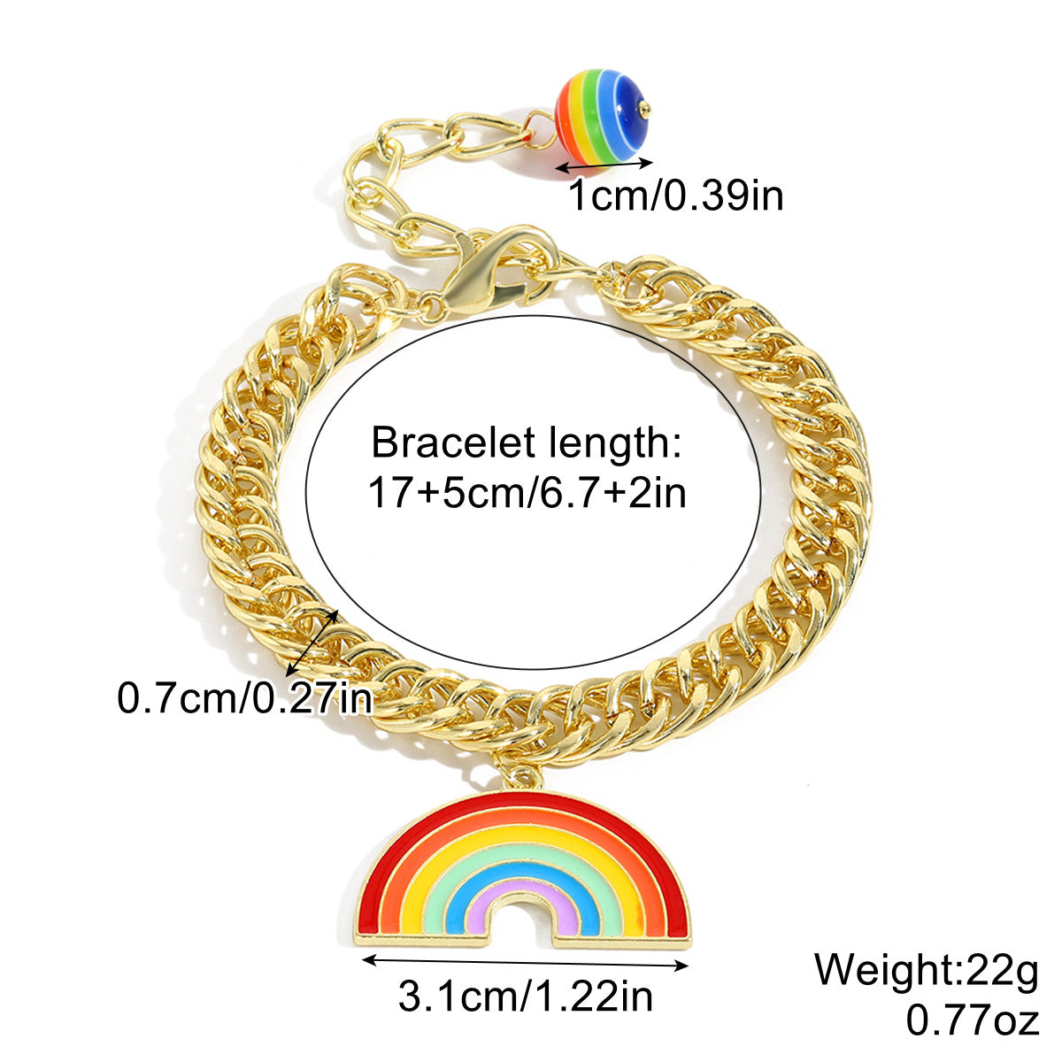 Wholesale Rainbow Couple Beaded Bracelet Heart Shape Magnetic Bracelet ACC-BT-ManYi005