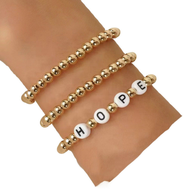 Wholesale Golden letters Mother' s Day bracelet