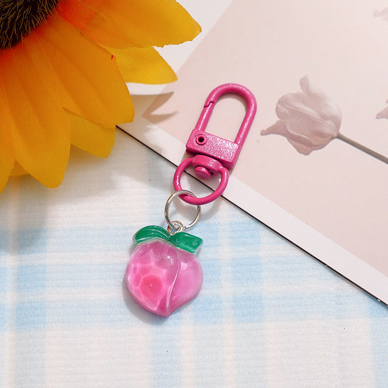 Wholesale Pastoral Style Resin Fruit Keychain Backpack Pendant Trendy Fashion Accessory Gift