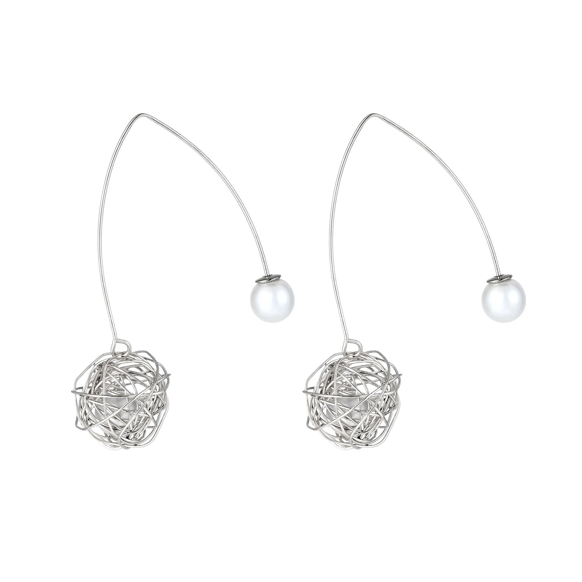 Wholesale All-match Alloy Wrap Pearl Ear Hook Earrings