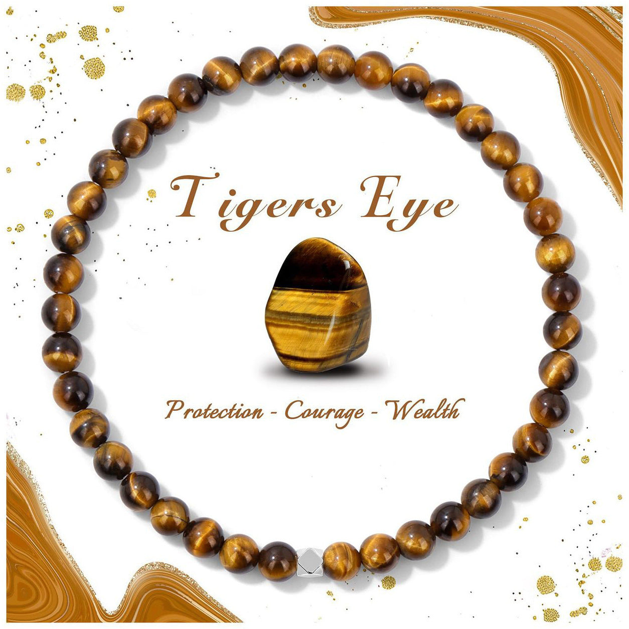 Wholesale Natural Crystal  Stainless Steel Beaded Stretch Rope Bracelet