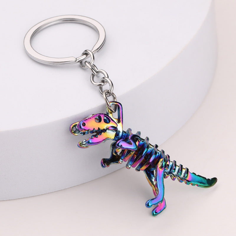 Wholesale Alloy Colorful Skull Dinosaur Keychain