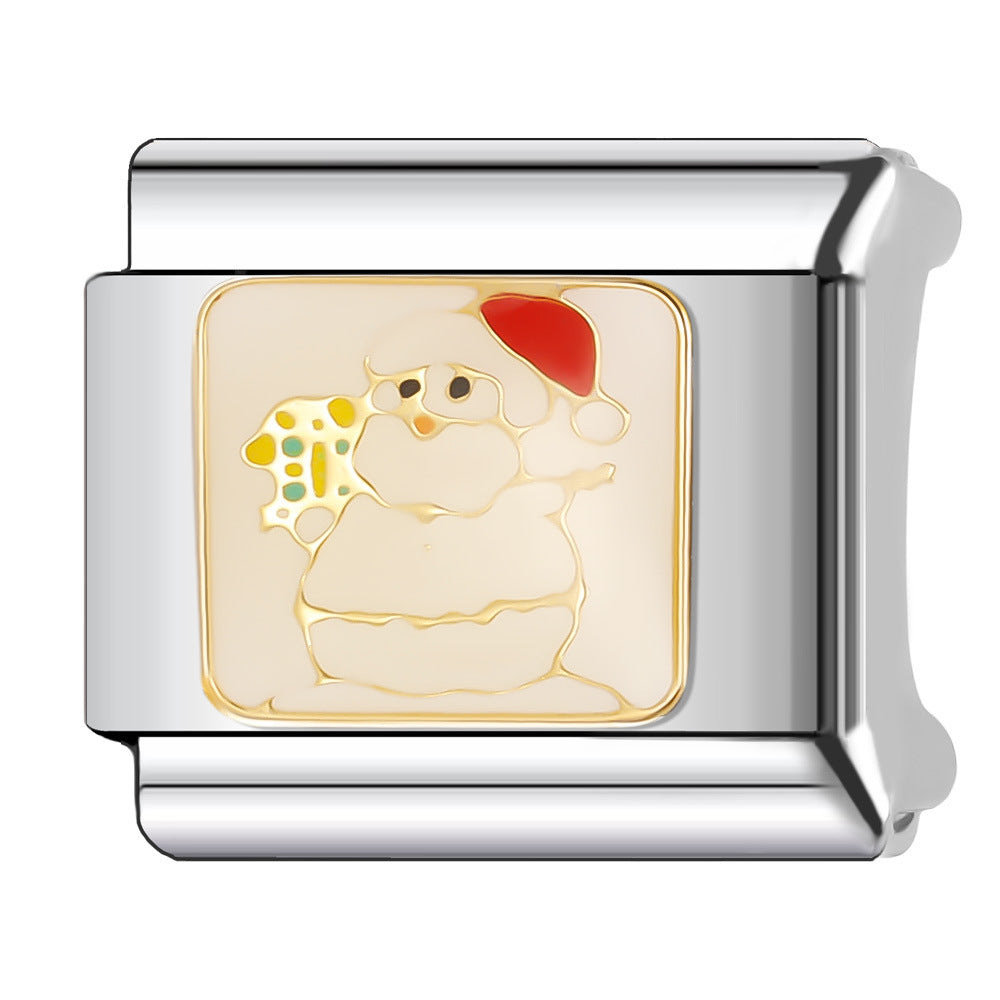 Wholesale Italian Charm Bracelet 9mm DIY Splicing Christmas Series Stainless Steel Composable Bracelet