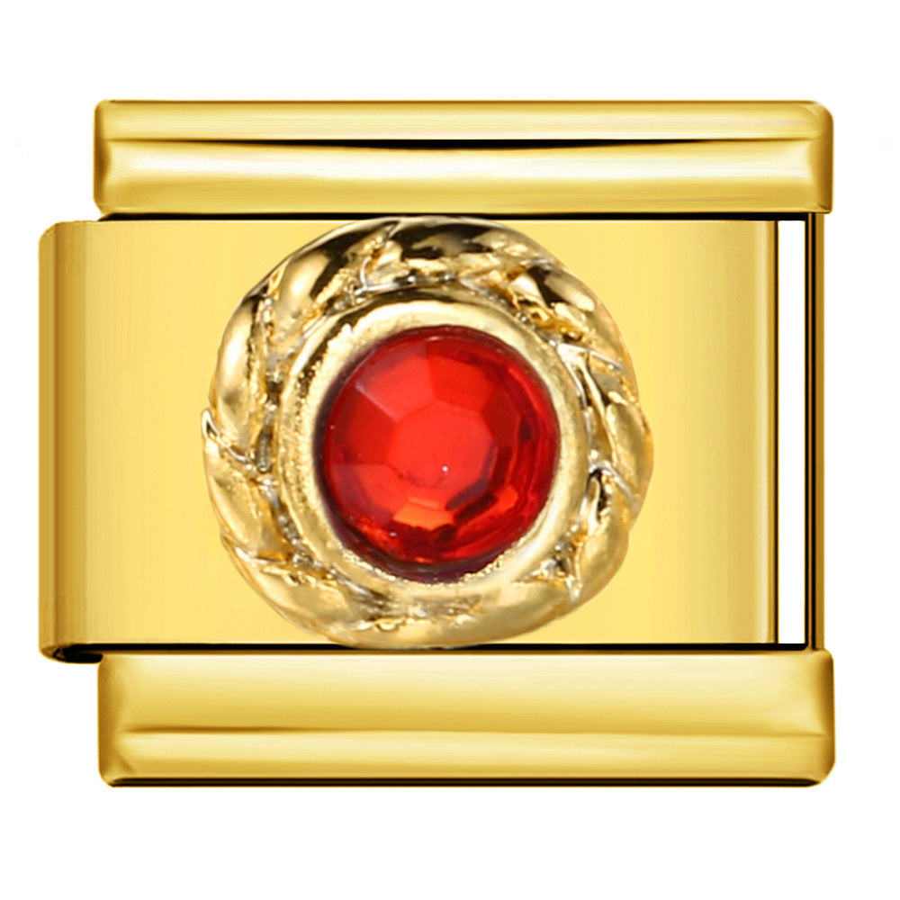 Wholesale Italian Charm Bracelet 9mm DIY Splicing Removable Micro-paved Colored Zirconia Stainless Steel Composable Bracelet