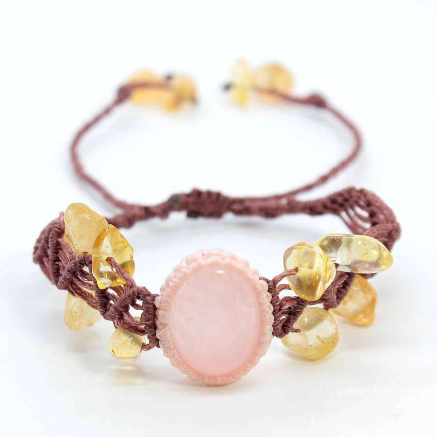 Wholesale Fashion Handmade Braided Crystal Bracelet Adjustable Gemstone Jewelry Gift For Couple Students Boutique Resale