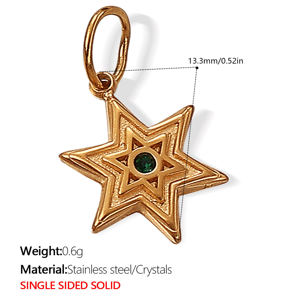 Wholesale Personalized Creative Ins Diamond Star Stainless Steel Pendant