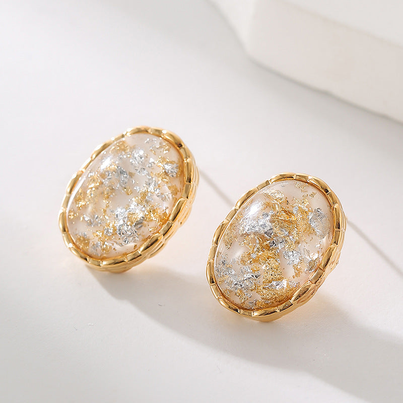 Wholesale  oil painting earrings silver needles gorgeous retro ear jewelry