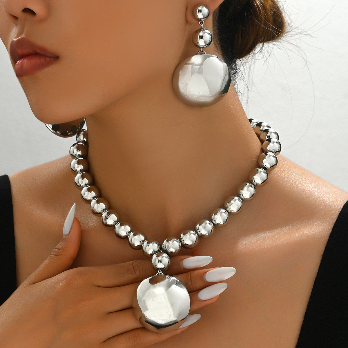 Wholesale  Unique Metal Bead Necklace  Pendant Earrings