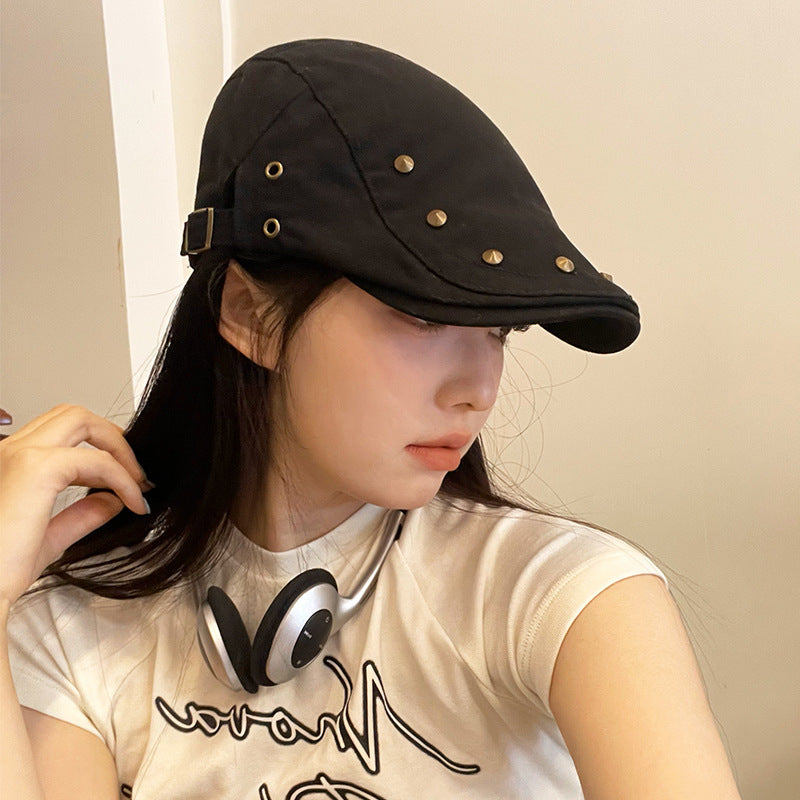 Wholesale Retro rivet hip-hop thin Berets