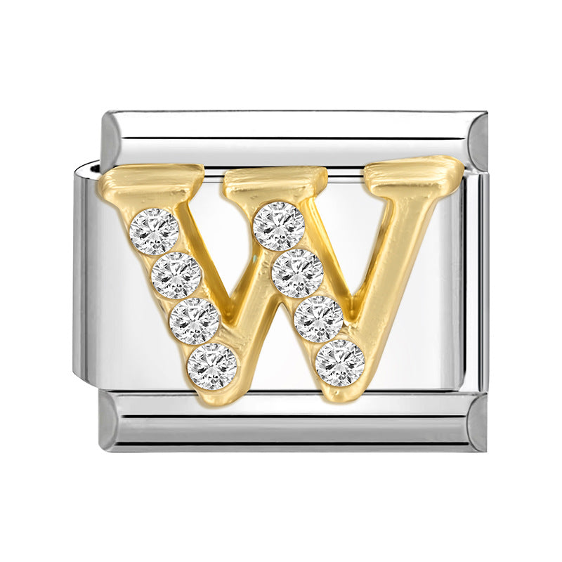 Wholesale 9mm Italian Charm Starter Bracelets DIY Letter Series Stainless Steel Composable Bracelet