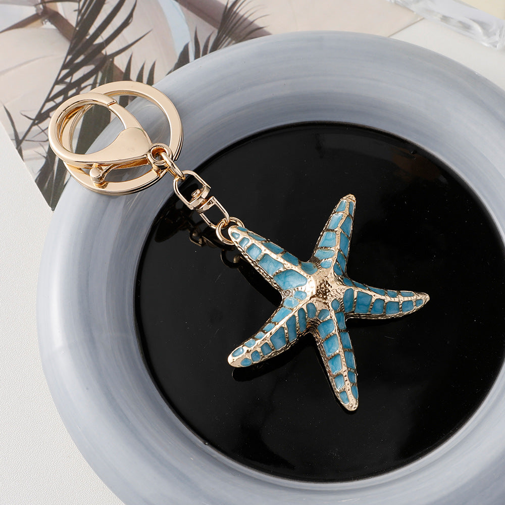 Wholesale Starfish Shell Alloy Keychains ACC-KC-ChenHui004
