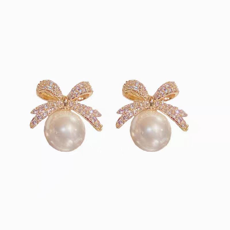 Wholesale Bow Pearl Earrings  Luxury Earrings