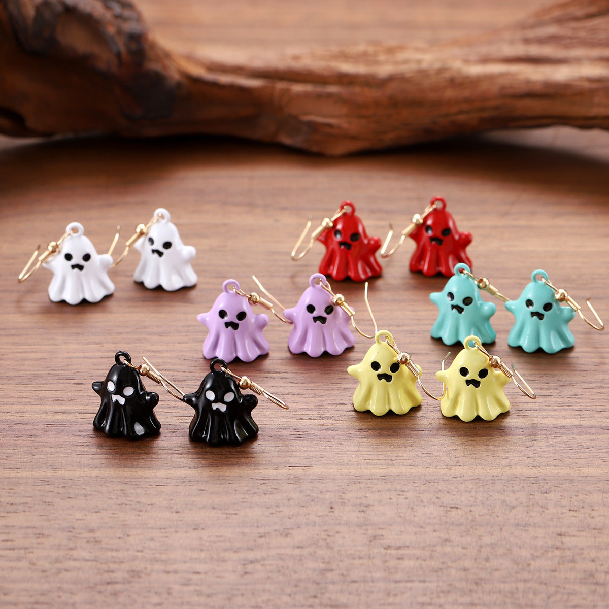 Wholesale  Halloween Gothic Ghost Stereo Metal Pendant Earrings