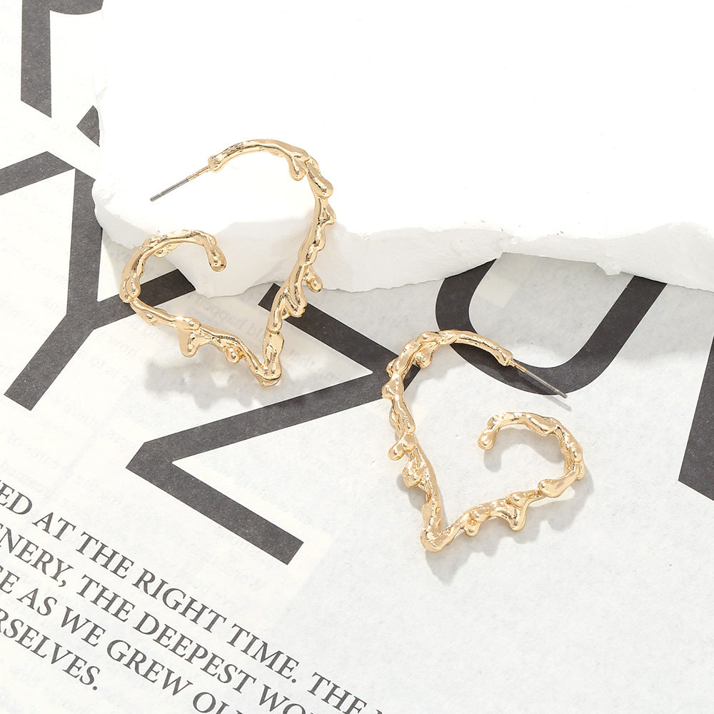 Wholesale Vintage Sunflower Metal Exaggerated Earrings