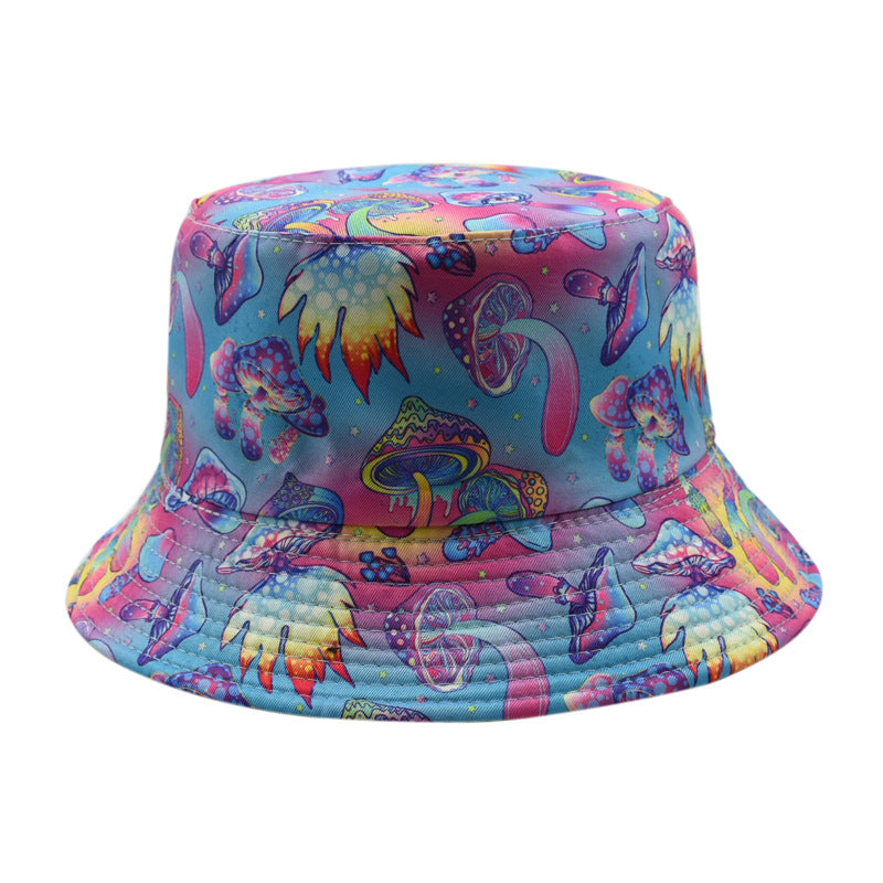 Wholesale colorful mushroom printing fisherman hat