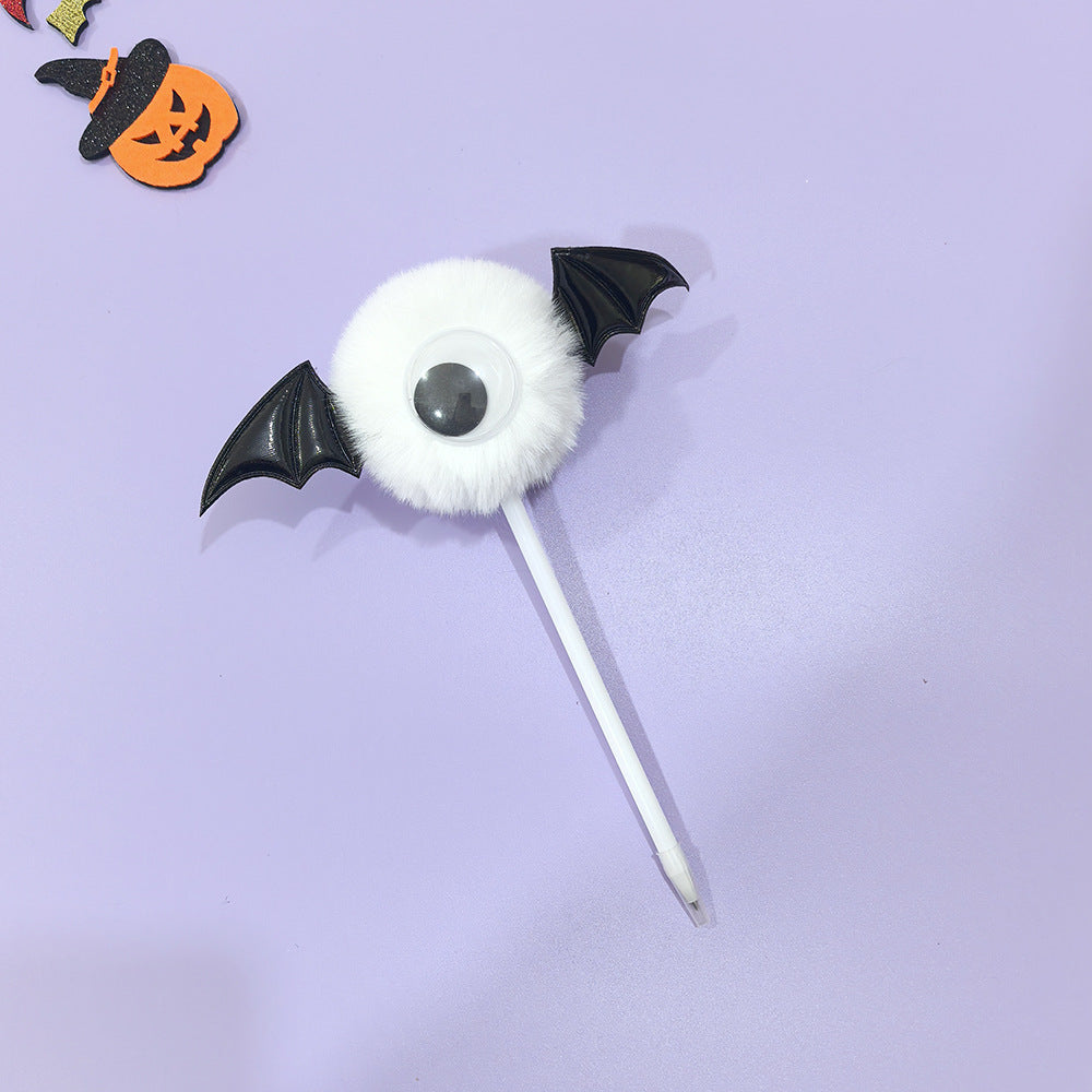 Wholesale Halloween stationery big eyes bat wings plush pen