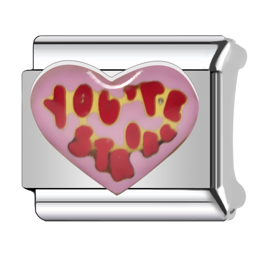 Wholesale  Italian Charm Bracelet 9mm DIY Pink  Creative Stainless Steel Composable Bracelet