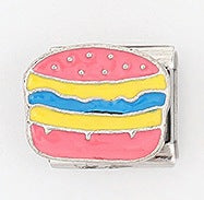 Wholesale Italian Style Modular Hamburger Charm Bracelet Stainless Steel Electroplated Unisex Gift