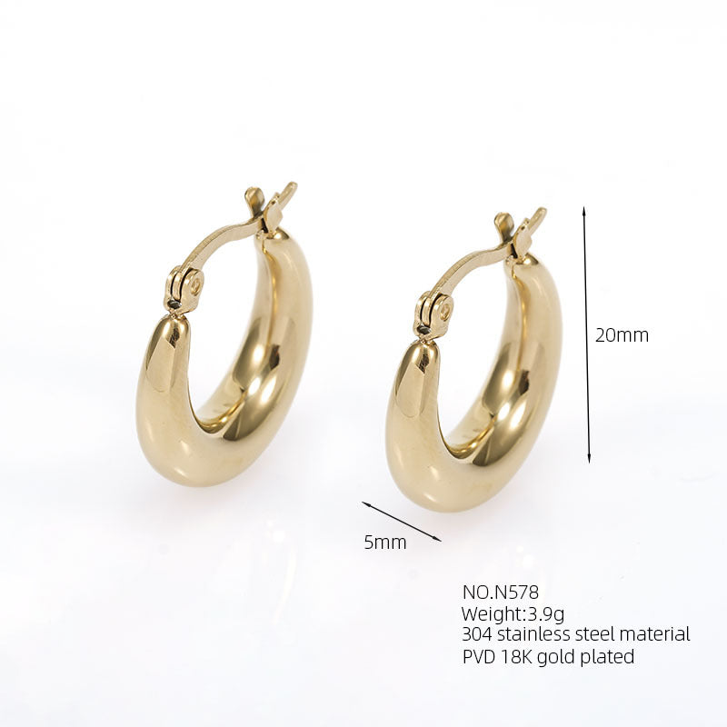 Wholesale  stainless steel  luxury style 18k gold earrings