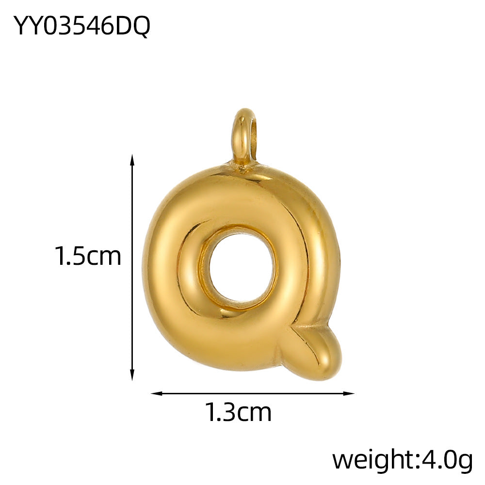 Wholesale Stainless steel bubble letter pendant necklace accessories