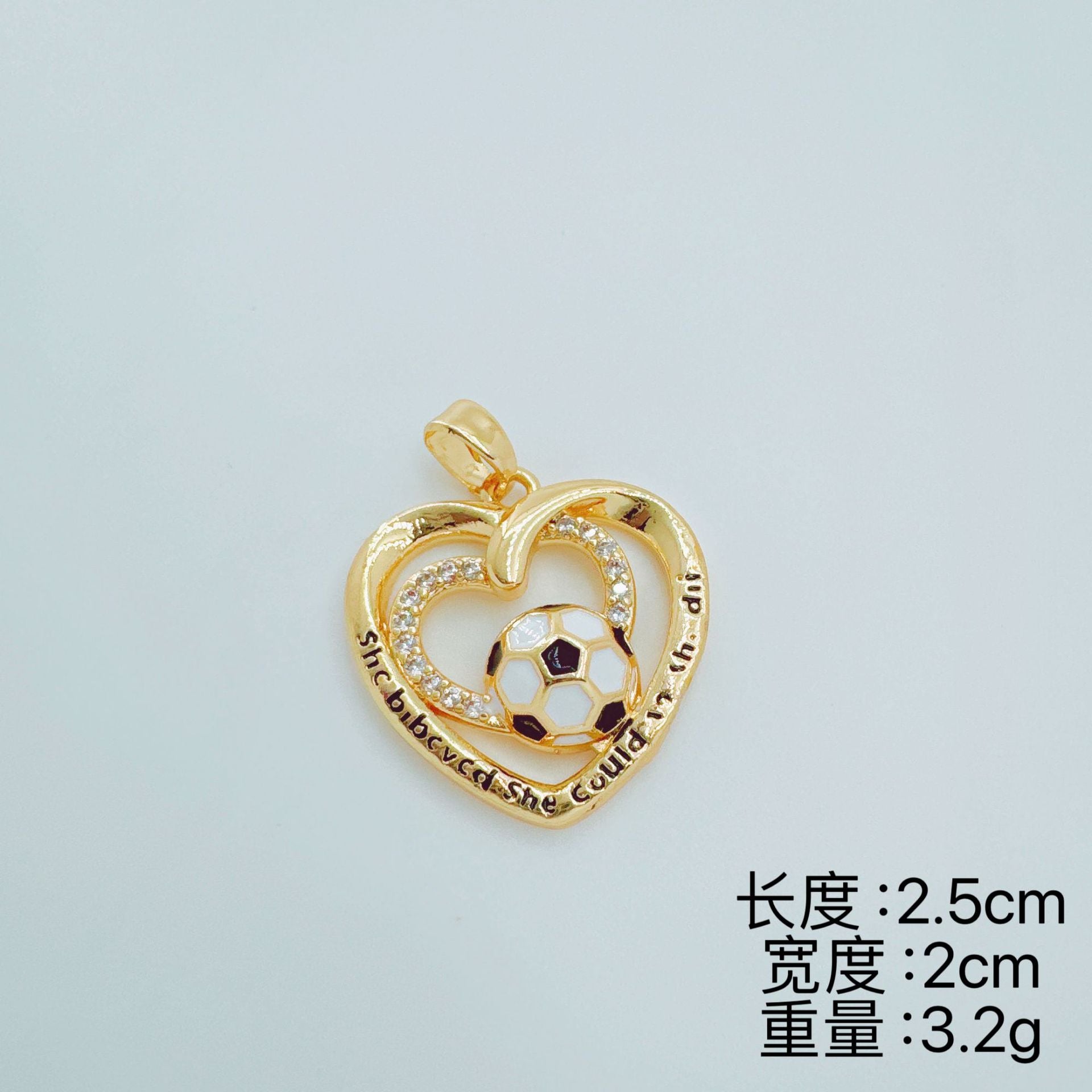 Wholesale World Cup Soccer Heart shaped Hollow Pendant