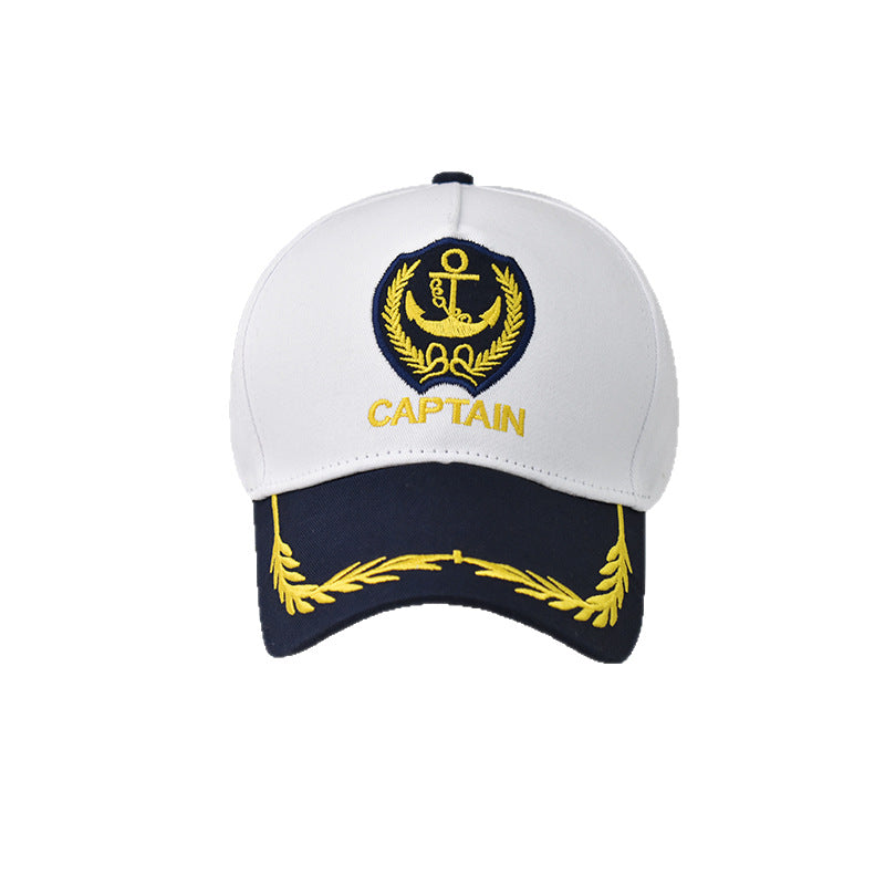 Wholesale White Retro  Navy Baseball Cap With Embroidery Adjustable For Summer