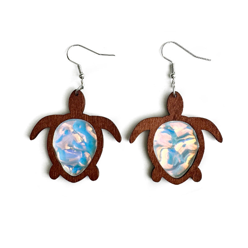 Wholesale earrings turtle water droplets ocean corrugated acrylic earrings