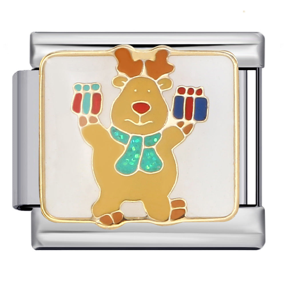 Wholesale  Italian Charm Bracelet 9mm DIY Christmas Series Creative Stainless Steel Composable Bracelet