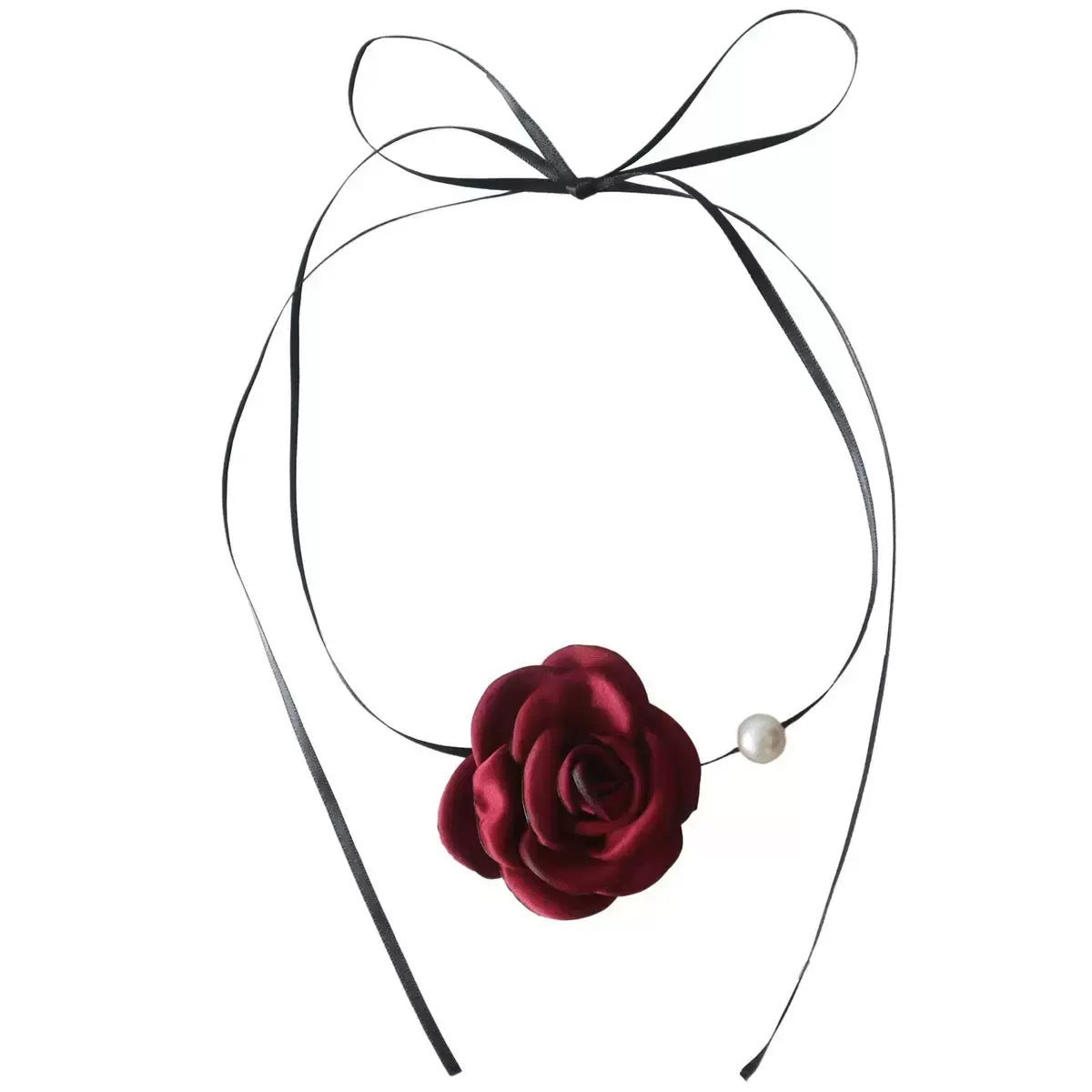 Wholesale Handmade Fabric Flower Choker Necklace With Wax Rope Trendy Jewelry Accessory For Women Gift
