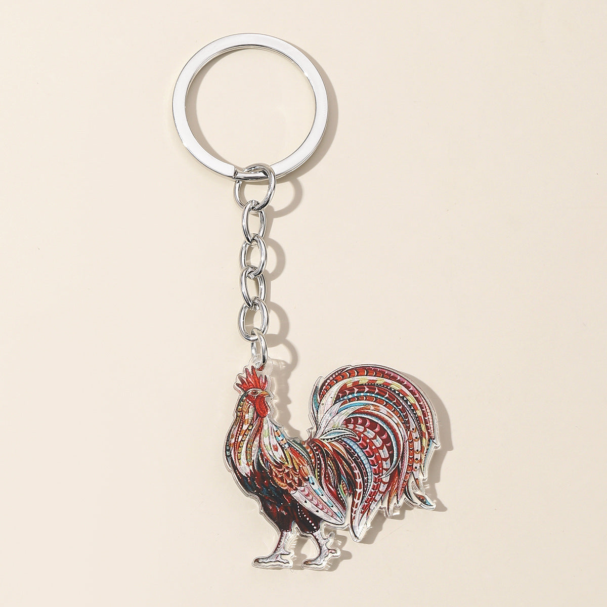 Wholesale Color Printed Pet Chicken Acrylic Keychain ACC-KC-HuiWen015