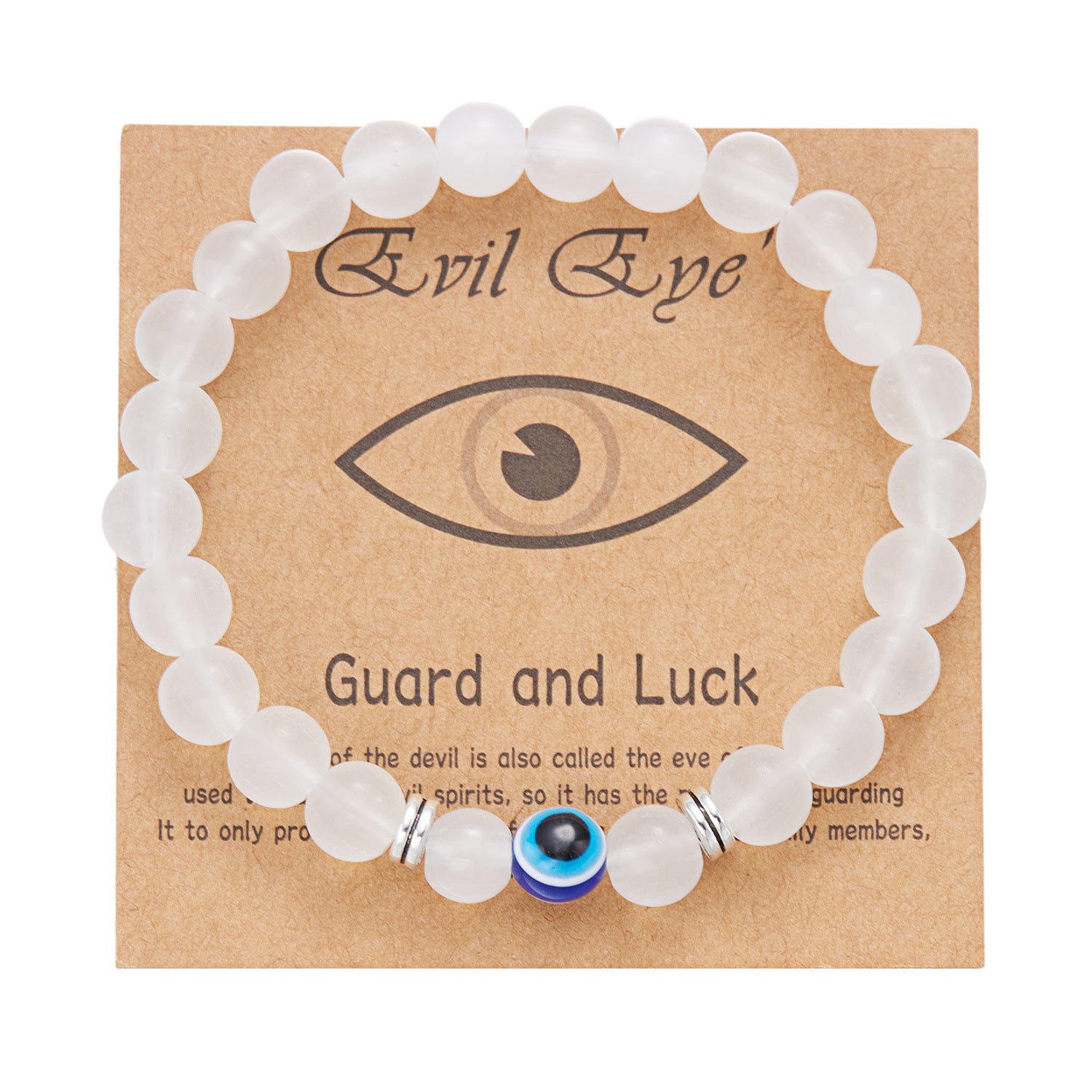 Bracciale con occhi del diavolo con perline da 8 mm, occhi azzurri all'ingrosso