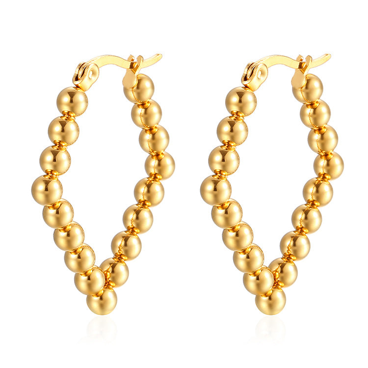 Wholesale Stainless steel  geometric stainless steel welding bead earrings