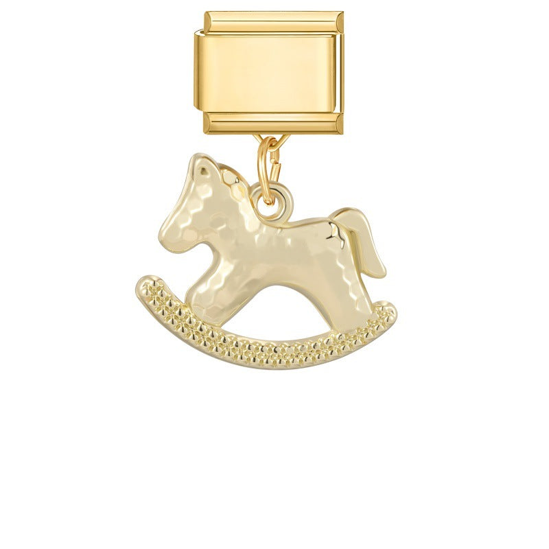 Wholesale Gold Bow Dog Pendant DIY Bracelet - Chic Fashion Accessory Gift