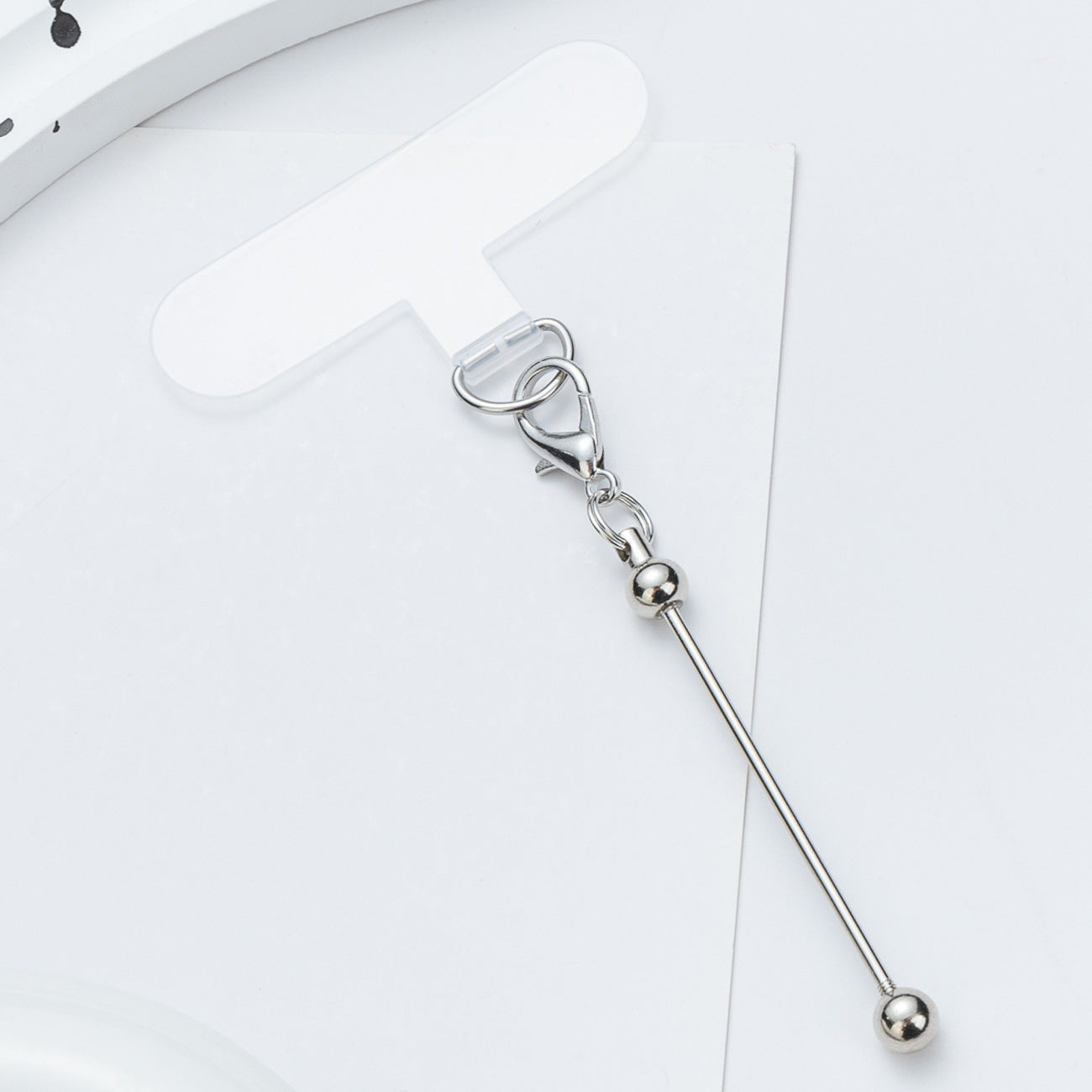 Wholesale DIY Beadable Bar Mobile Phone Clip Universal Mobile Phone Case Clip Transparent Fixed Patch Anti-lost Strong Gasket Clip