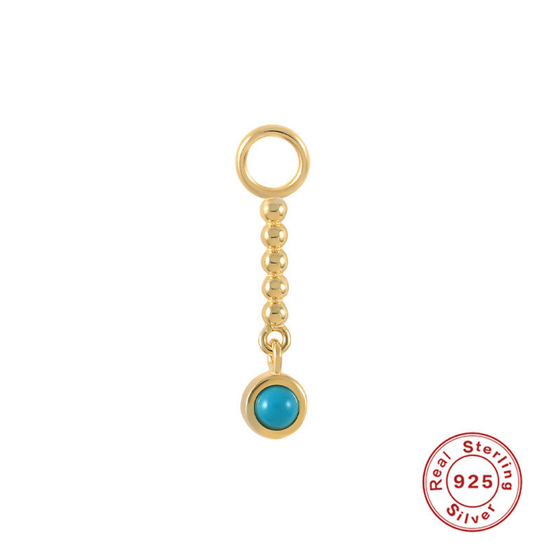 Wholesale S925 Sterling Silver Earrings Charm Bead Pendant Ear Studs ACC-ES-KaNaier005