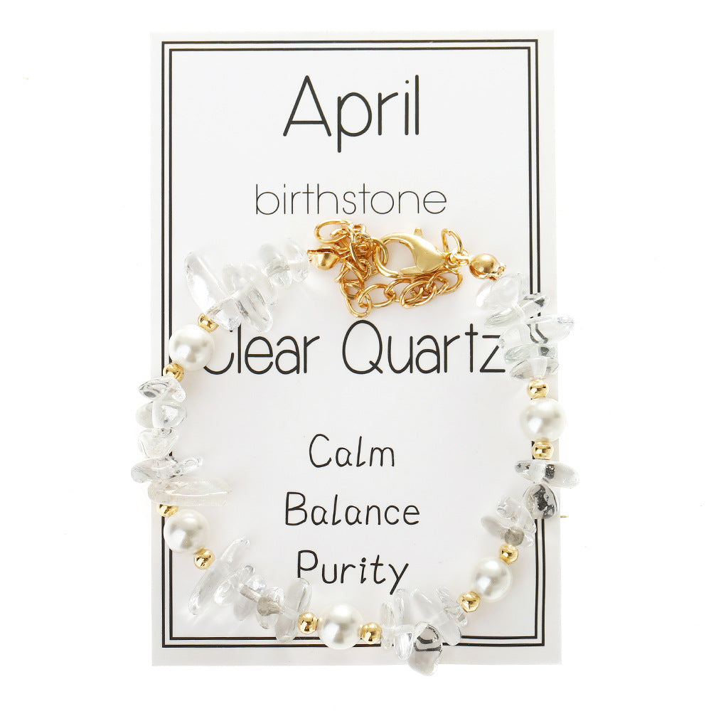 Wholesale  Beaded Stone Bracelet Garnet Moonstone Peridot Amethyst Gravel December Birthstone Bracelet