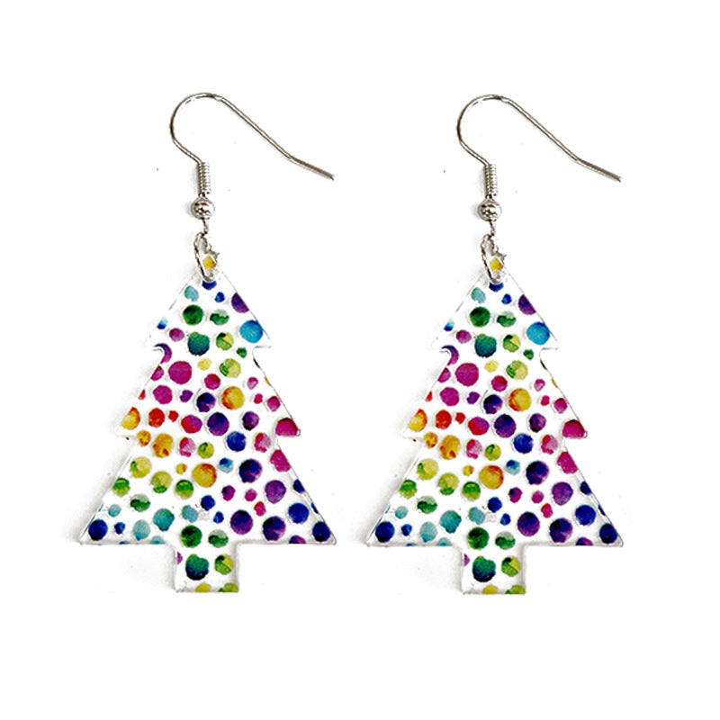 Großhandel Weihnachtsbaumfarbe Acrylhöhle -Druckohrringe