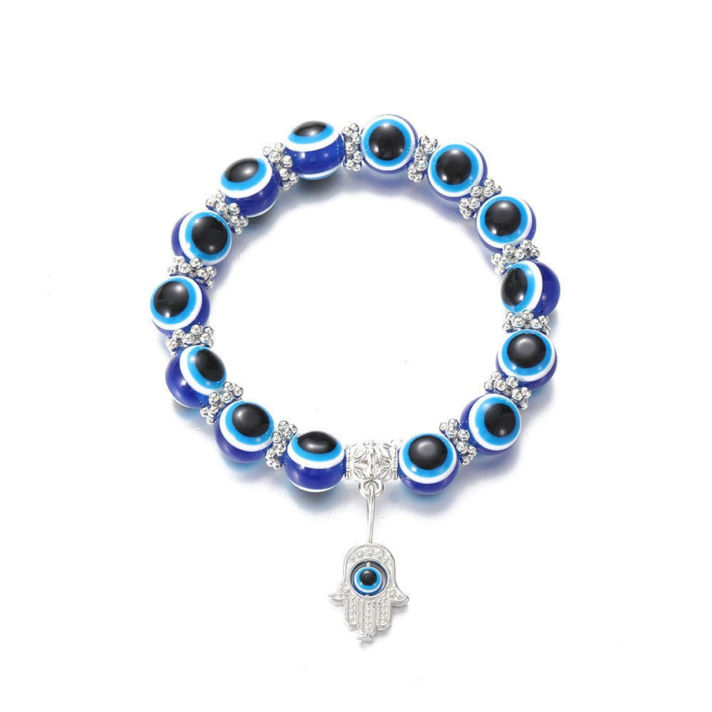 Wholesale Blue Devil Eye Resin Ball Bracelet Miyuki ACC-BT-MY009
