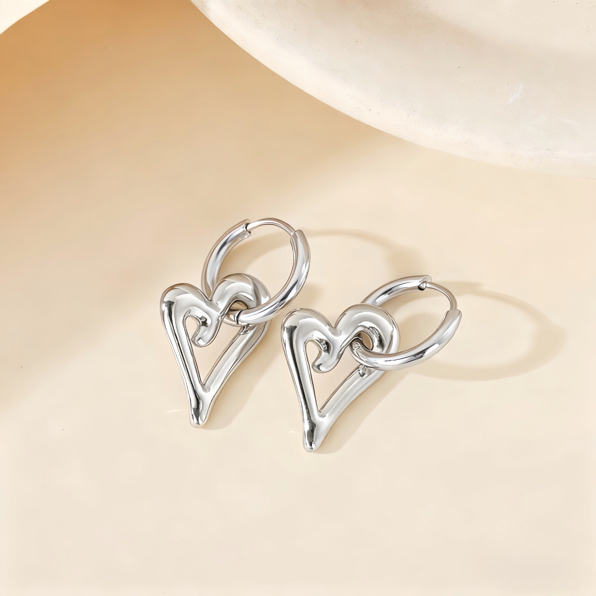 Wholesale Love Elegant Earrings Ear Buckle Titanium Steel Star Moon Geometric Earrings Light Luxury Earrings