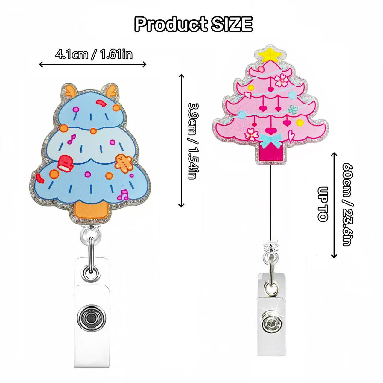 Wholesale Christmas tree bell badge name Badge Reels