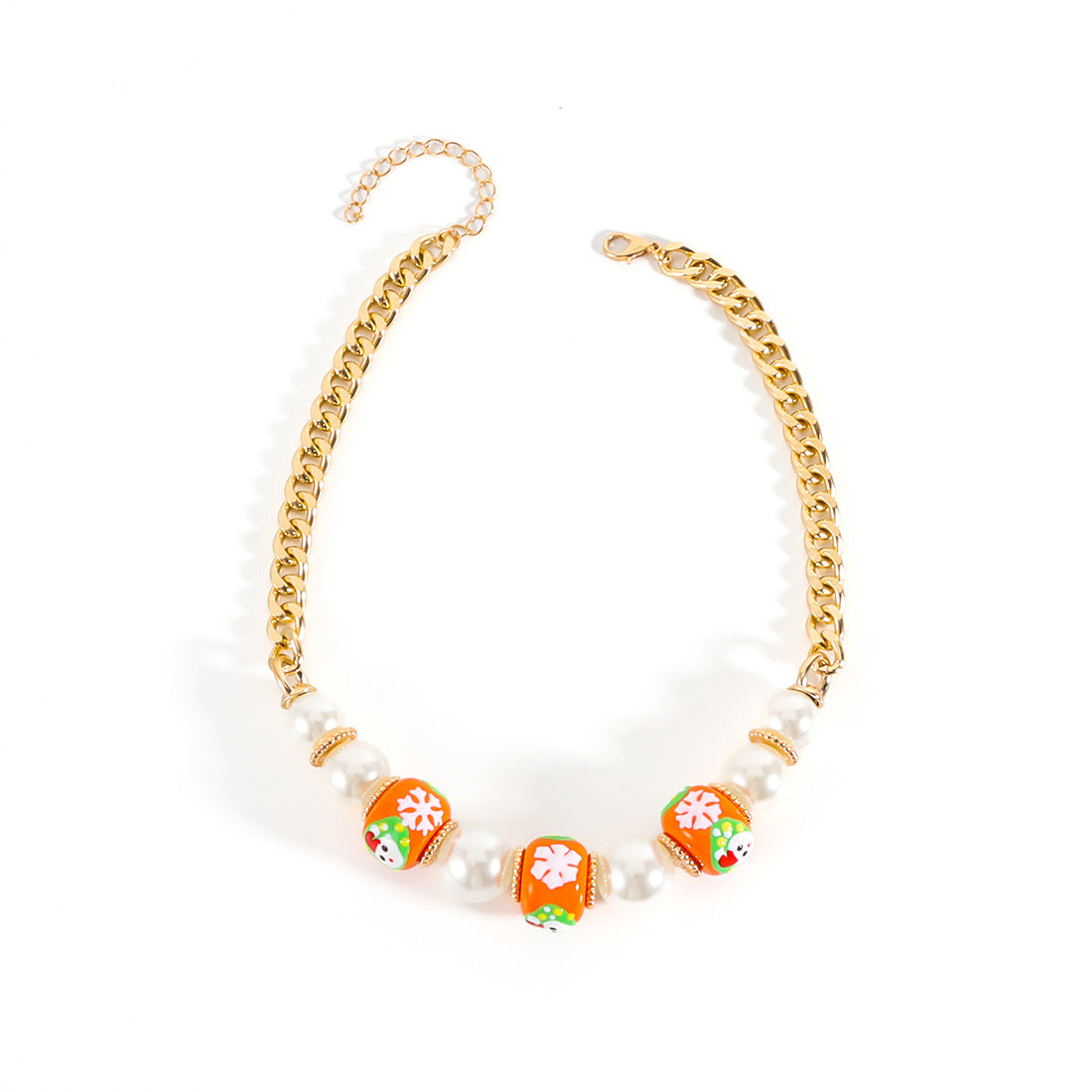 Wholesale Christmas Necklace  Chain Red Green White Beaded Necklaces