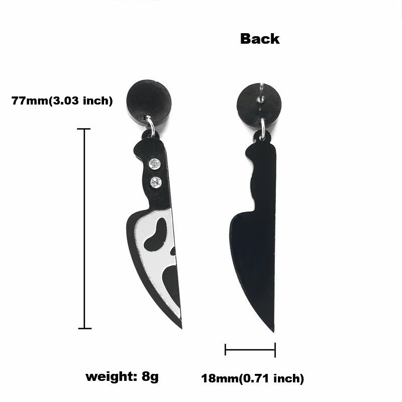 Wholesale Halloween Skull Knife Mirror Heart Lips Acrylic Earrings ACC-ES-MLR005