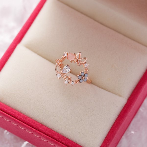 Wholesale  All-match Love Flower Opening Ring