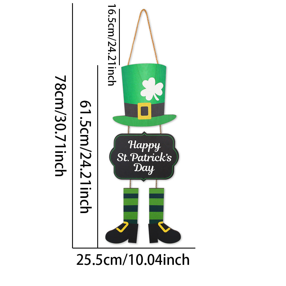 Wholesale St. Patrick's Decorative Wooden Plate Door Hanging Hat Boots Hanging Irish Festival
