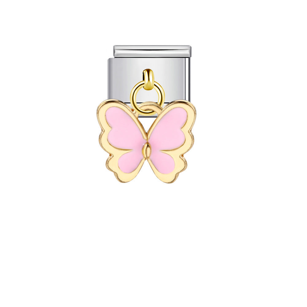 Wholesale Colorful Butterfly Charm Bracelet DIY Stainless Steel Jewelry Fashion Accessory
