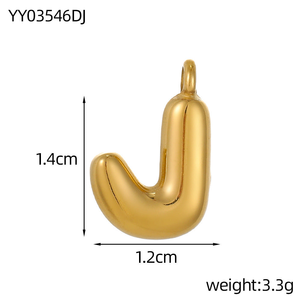 Wholesale Stainless steel bubble letter pendant necklace accessories
