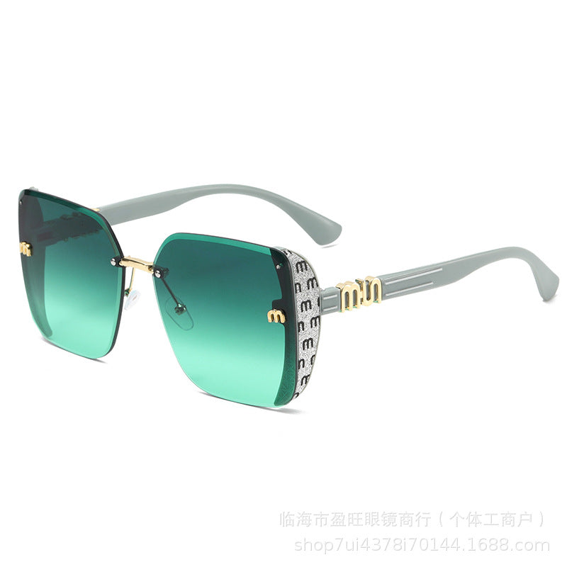 Wholesale Trendy Square Frameless Sunglasses for Women UV400 Everyday Wear Gift