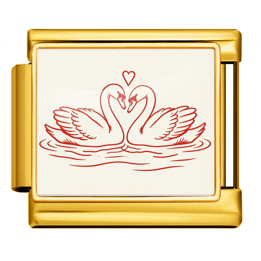 Wholesale 9mm Italian Charm Starter Bracelets DIY Valentine' s Day Heart-Shaped Stainless Steel Composable Bracelet