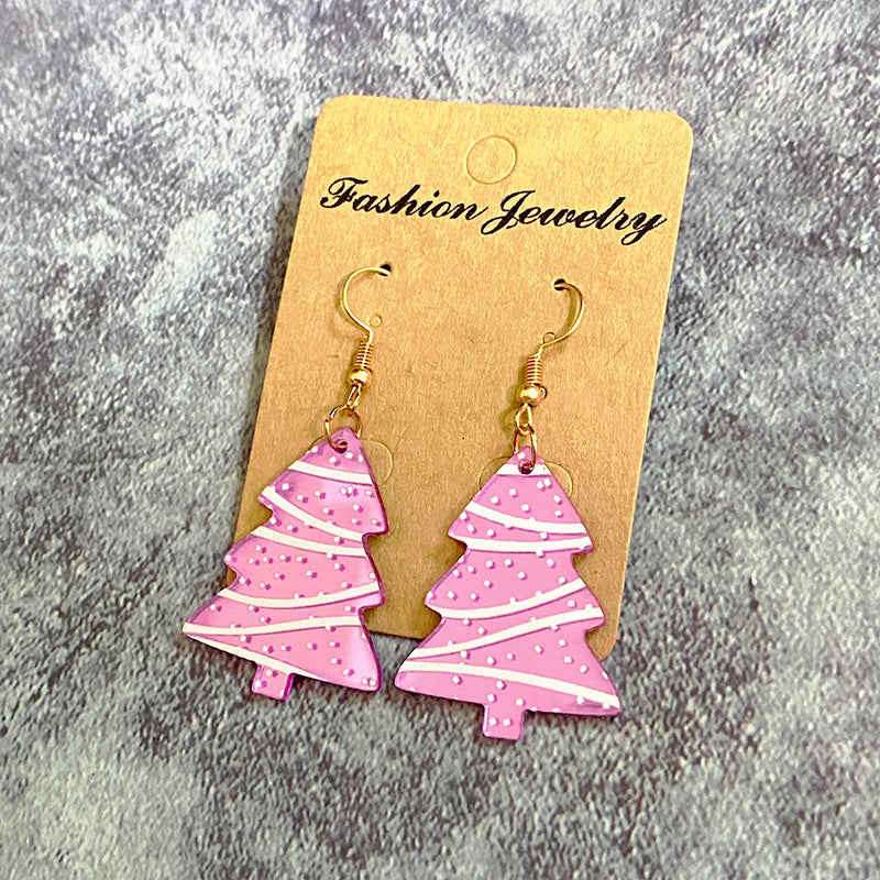 Wholesale Christmas earrings mirror acrylic snowflake wave cut earrings