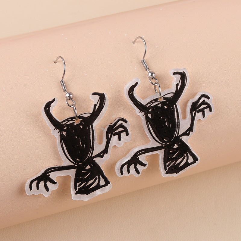 Wholesale   Pumpkin Ghost Diablo Skull Rack Acrylic Earrings